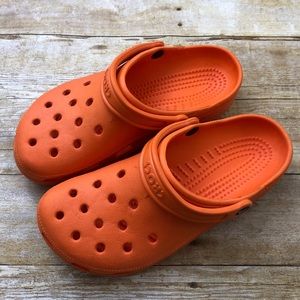 orange classic crocs